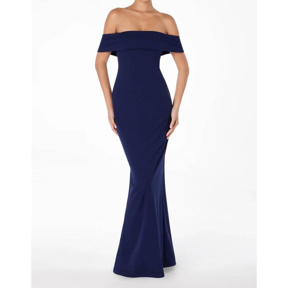 NEW ASTEE kendall off the shoulder maxi dress in navy